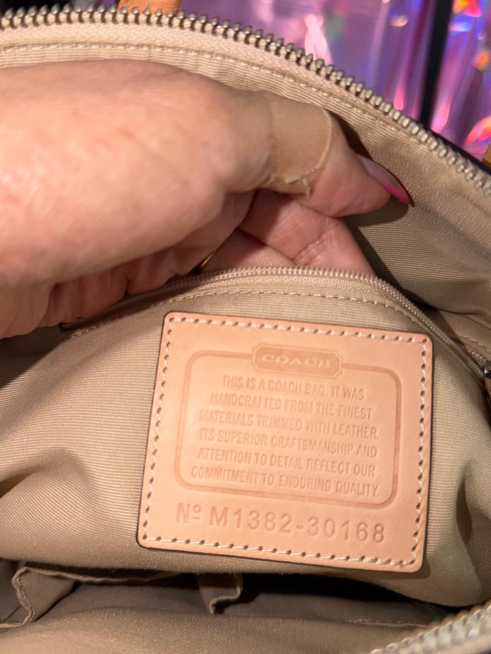 Coach Bleecker Signature Mini Riley Carryall, - Picture 7 of 8